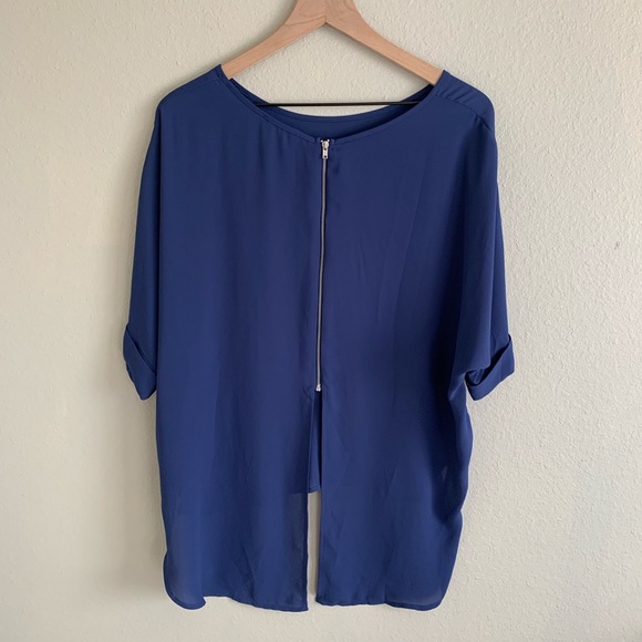 Lumiere | Zip Up Back Dolman Hi-Low Boxy Top - Picture 3 of 5